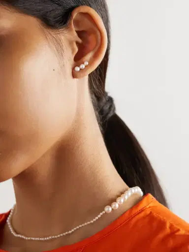 Sophie Bille Brahe Trois Perle 14-karat Gold Pearl Single Earring | Thumbnail 3 Sophie Bille Brahe Trois Perle 14-karat Gold Pearl Single Earring | Thumbnail 3