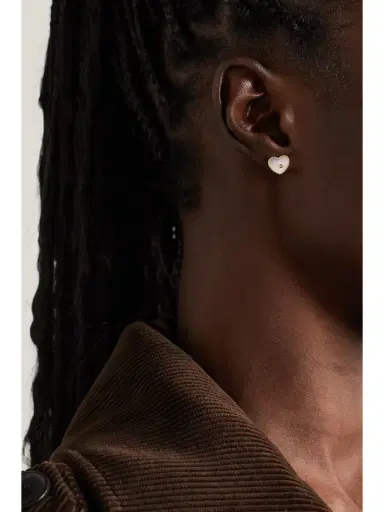 Yvonne Léon 9-karat Gold, Mother-of-pearl And Diamond Earrings | Thumbnail 2 Yvonne Léon 9-karat Gold, Mother-of-pearl And Diamond Earrings | Thumbnail 2