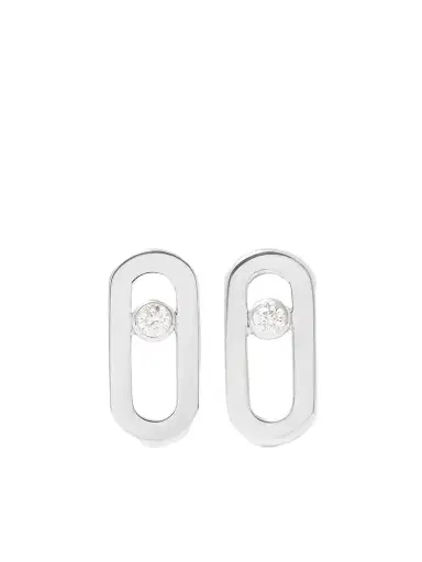 Messika Move Uno 18-karat White Gold Diamond Earrings | Thumbnail 1 Messika Move Uno 18-karat White Gold Diamond Earrings | Thumbnail 1