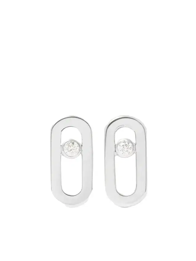 Messika Move Uno 18-karat White Gold Diamond Earrings