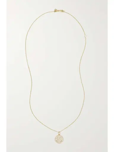 Sydney Evan Medium Happy Face 14-karat Gold Diamond Necklace | Thumbnail 3 Sydney Evan Medium Happy Face 14-karat Gold Diamond Necklace | Thumbnail 3