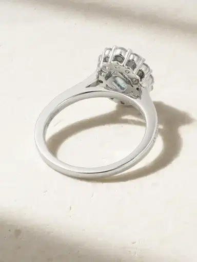 Garrard 1735 Platinum, Aquamarine And Diamond Ring | Thumbnail 3