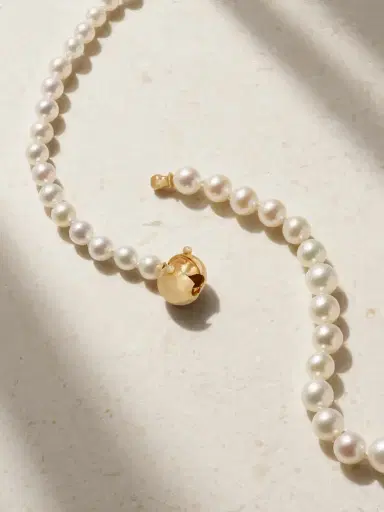 Sophie Bille Brahe Petite Peggy 14-karat Gold Pearl Necklace | Thumbnail 3 Sophie Bille Brahe Petite Peggy 14-karat Gold Pearl Necklace | Thumbnail 3