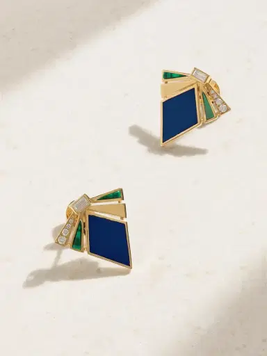 L’Atelier Nawbar The Nathalie 18-karat Gold Multi-stone Earrings | Thumbnail 1 L’Atelier Nawbar The Nathalie 18-karat Gold Multi-stone Earrings | Thumbnail 1