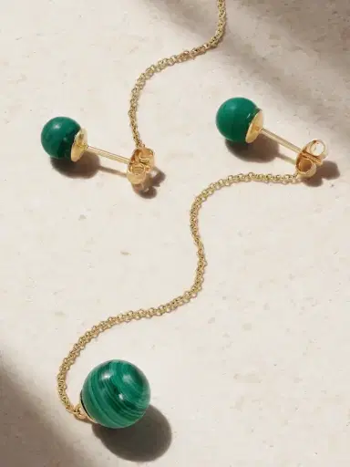 Mateo Convertible 14-karat Malachite Earrings | Thumbnail 3 Mateo Convertible 14-karat Malachite Earrings | Thumbnail 3