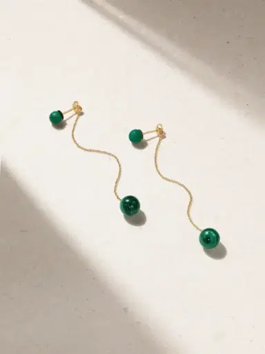Mateo Convertible 14-karat Malachite Earrings | Thumbnail 1 Mateo Convertible 14-karat Malachite Earrings | Thumbnail 1
