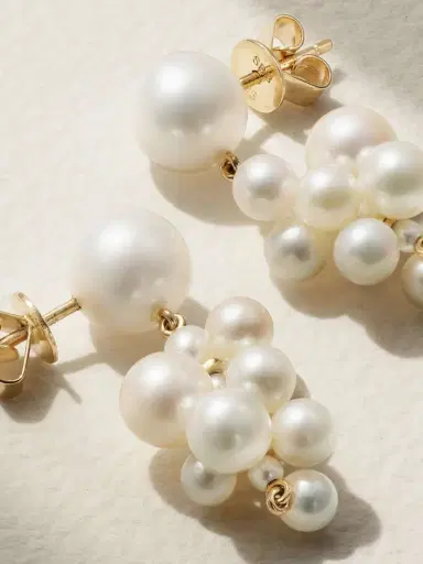 Sophie Bille Brahe Botticelli 14-karat Gold Pearl Earrings | Thumbnail 3 Sophie Bille Brahe Botticelli 14-karat Gold Pearl Earrings | Thumbnail 3