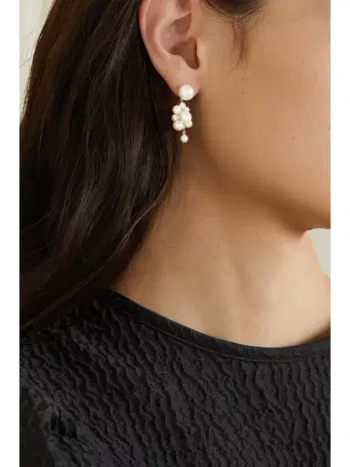 Sophie Bille Brahe Botticelli 14-karat Gold Pearl Earrings | Thumbnail 4 Sophie Bille Brahe Botticelli 14-karat Gold Pearl Earrings | Thumbnail 4