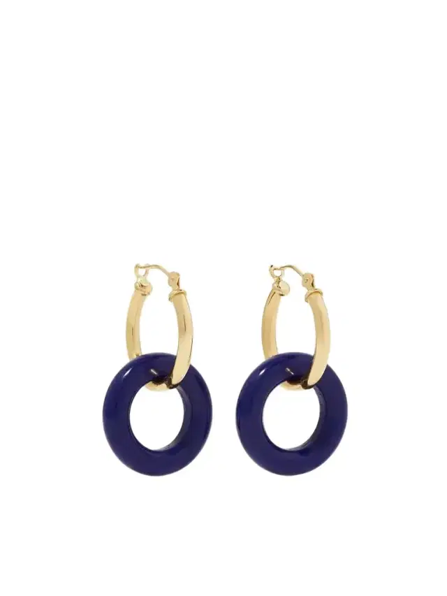 Mateo Donut 14-karat Gold Lapis Lazuli Hoop Earrings