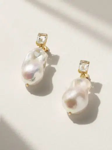 Mateo 14-karat Gold, Pearl And Amethyst Earrings | Thumbnail 1 Mateo 14-karat Gold, Pearl And Amethyst Earrings | Thumbnail 1