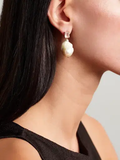 Mateo 14-karat Gold, Pearl And Rose Quartz Earrings | Thumbnail 2 Mateo 14-karat Gold, Pearl And Rose Quartz Earrings | Thumbnail 2