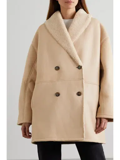 LOULOU STUDIO Namo Oversized Double-breasted Shearling Coat | Thumbnail 3 LOULOU STUDIO Namo Oversized Double-breasted Shearling Coat | Thumbnail 3