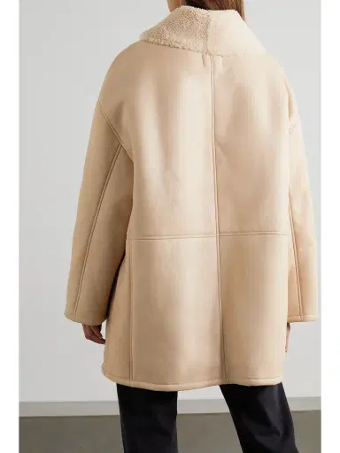 LOULOU STUDIO Namo Oversized Double-breasted Shearling Coat | Thumbnail 4 LOULOU STUDIO Namo Oversized Double-breasted Shearling Coat | Thumbnail 4
