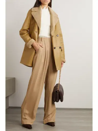 Yves Salomon Double-breasted Shearling Coat | Thumbnail 2 Yves Salomon Double-breasted Shearling Coat | Thumbnail 2