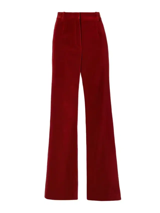 Corette Cotton-blend Velvet Flared Pants