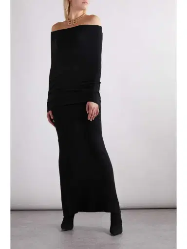 Balenciaga Off-the-shoulder Jersey Maxi Dress | Thumbnail 2