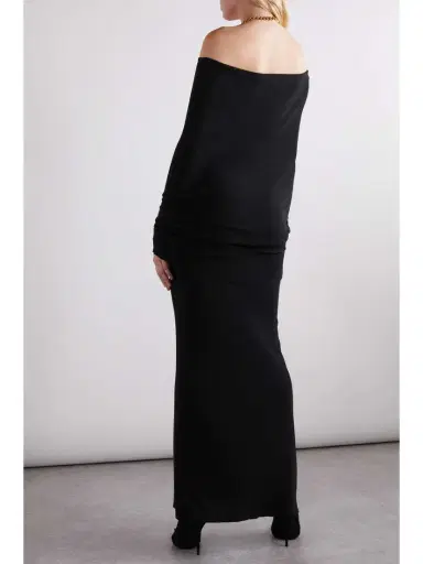 Balenciaga Off-the-shoulder Jersey Maxi Dress | Thumbnail 4