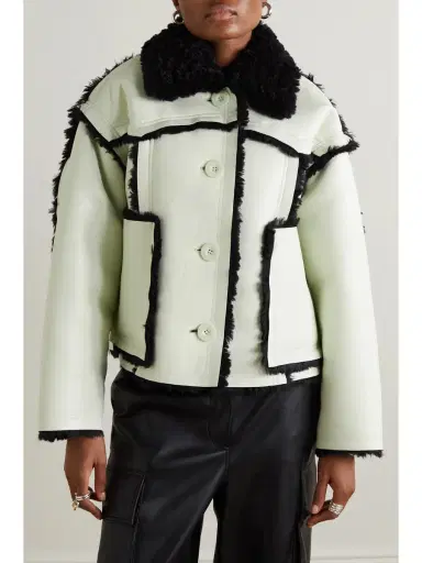 STAND STUDIO Callie Faux Fur-trimmed Faux Leather Jacket | Thumbnail 3 STAND STUDIO Callie Faux Fur-trimmed Faux Leather Jacket | Thumbnail 3