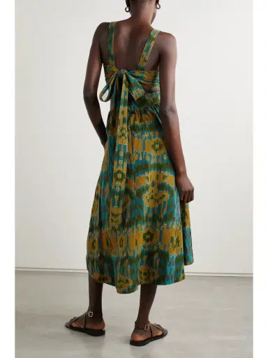 Ulla Johnson Sarika Cutout Printed Cotton-canvas Midi Dress | Thumbnail 3 Ulla Johnson Sarika Cutout Printed Cotton-canvas Midi Dress | Thumbnail 3