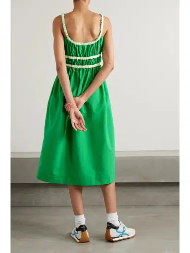 Molly Goddard Rita Grosgrain-trimmed Shirred Taffeta Midi Dress | Thumbnail 3 Molly Goddard Rita Grosgrain-trimmed Shirred Taffeta Midi Dress | Thumbnail 3