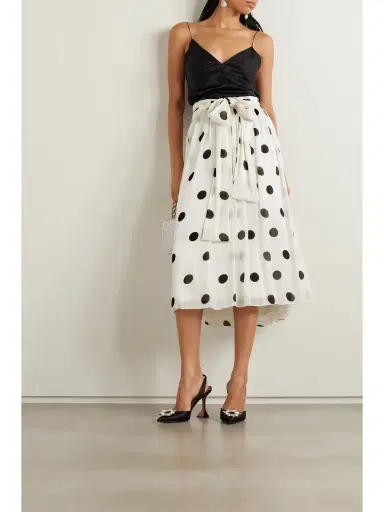 Halpern Bow-embellished Polka-dot Crepon Midi Skirt | Thumbnail 2 Halpern Bow-embellished Polka-dot Crepon Midi Skirt | Thumbnail 2