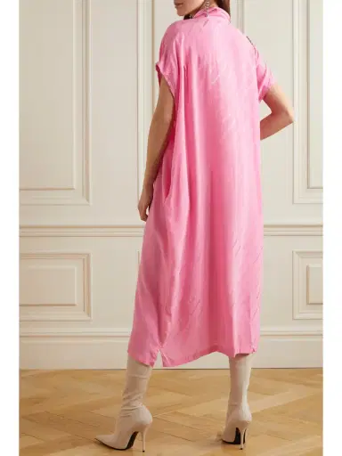 Balenciaga Silk Crepe De Chine-jacquard Maxi Shirt Dress | Thumbnail 3 Balenciaga Silk Crepe De Chine-jacquard Maxi Shirt Dress | Thumbnail 3