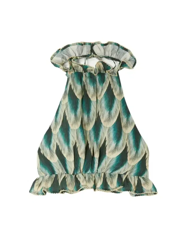 + Net Sustain Nardo Pluma Ruffled Printed Linen Halterneck Top + Net Sustain Nardo Pluma Ruffled Printed Linen Halterneck Top