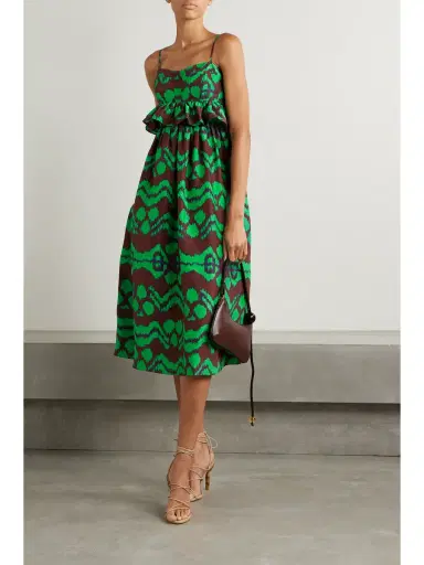 Ulla Johnson Amaliya Printed Silk Midi Dress | Thumbnail 2 Ulla Johnson Amaliya Printed Silk Midi Dress | Thumbnail 2