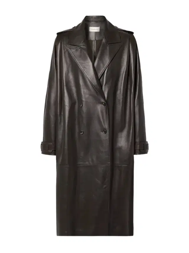 Eglan Double-breasted Leather Trench Coat