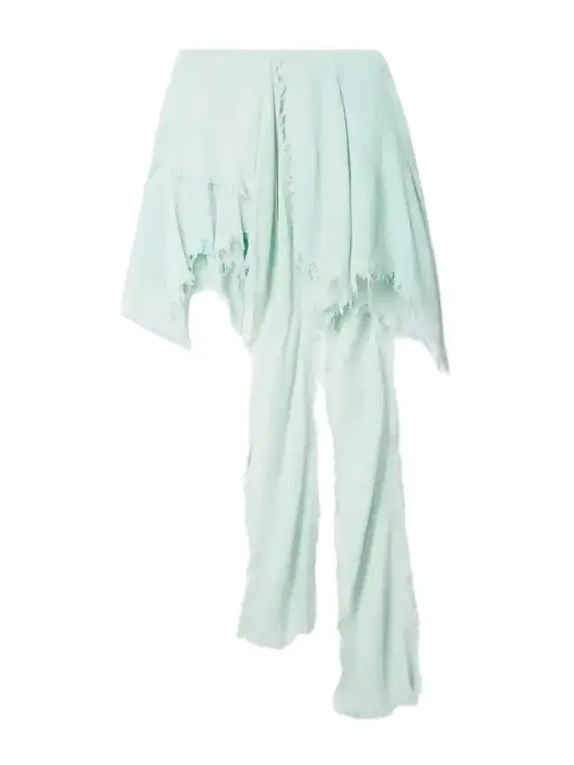 Asymmetric Frayed Crepon Mini Skirt - EU 42