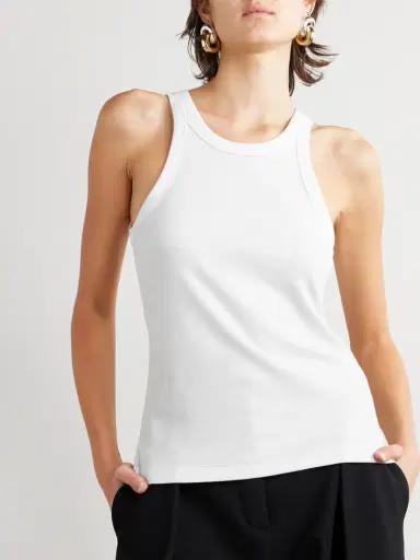 TOTEME + Net Sustain Curved Ribbed Stretch Organic Cotton-jersey Tank | Thumbnail 3