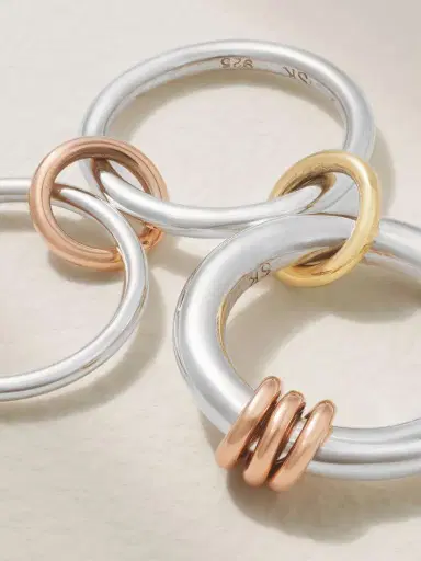 Spinelli Kilcollin Orion Set Of Three Sterling Silver And 18-karat Yellow And Rose Gold Rings | Thumbnail 4