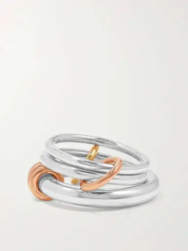 Spinelli Kilcollin Orion Set Of Three Sterling Silver And 18-karat Yellow And Rose Gold Rings | Thumbnail 5
