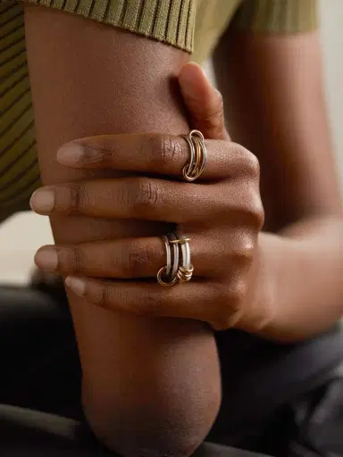 Spinelli Kilcollin Orion Set Of Three Sterling Silver And 18-karat Yellow And Rose Gold Rings | Thumbnail 6