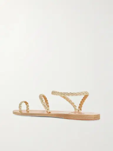 Ancient Greek Sandals Eleftheria Braided Metallic Leather Sandals | Thumbnail 3