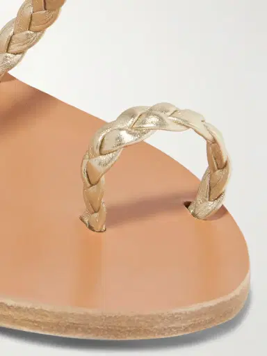 Ancient Greek Sandals Eleftheria Braided Metallic Leather Sandals | Thumbnail 4