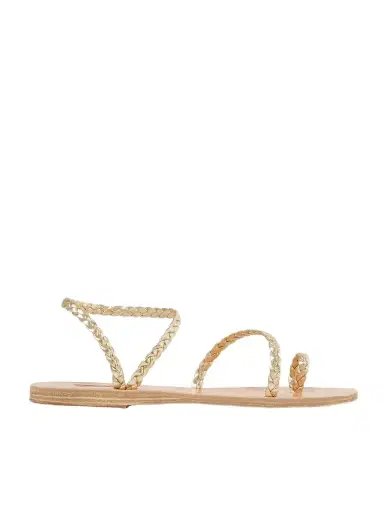 Ancient Greek Sandals Eleftheria Braided Metallic Leather Sandals | Thumbnail 1