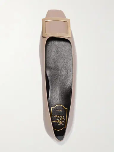 Roger Vivier Quadrata Trompette Embellished Leather Ballet Flats | Thumbnail 5