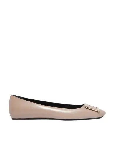 Roger Vivier Quadrata Trompette Embellished Leather Ballet Flats | Thumbnail 1