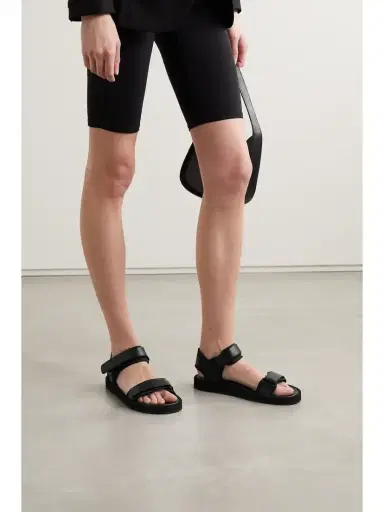 The Row Hook And Loop Leather And Stretch Sandals | Thumbnail 2 The Row Hook And Loop Leather And Stretch Sandals | Thumbnail 2