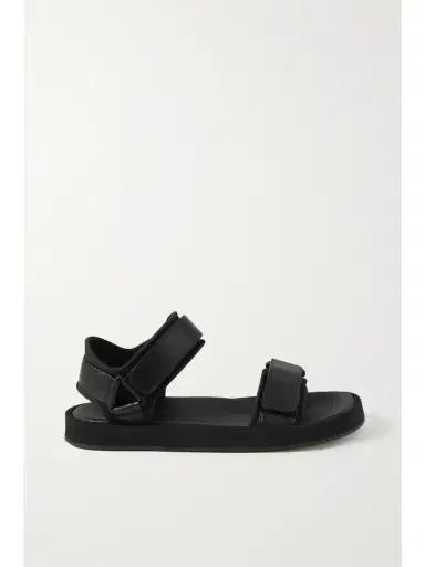 The Row Hook And Loop Leather And Stretch Sandals | Thumbnail 1 The Row Hook And Loop Leather And Stretch Sandals | Thumbnail 1