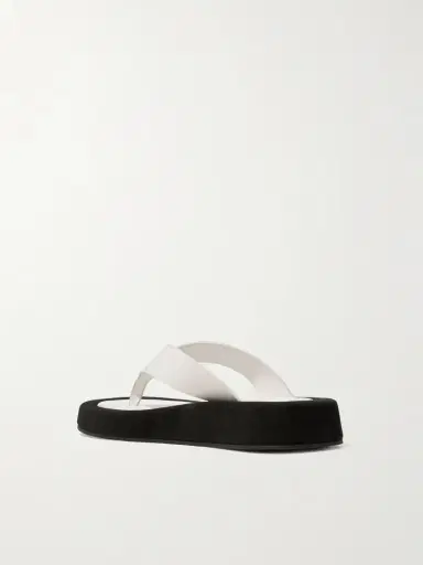 The Row Ginza Two-tone Leather And Suede Platform Flip Flops | Thumbnail 3 The Row Ginza Two-tone Leather And Suede Platform Flip Flops | Thumbnail 3