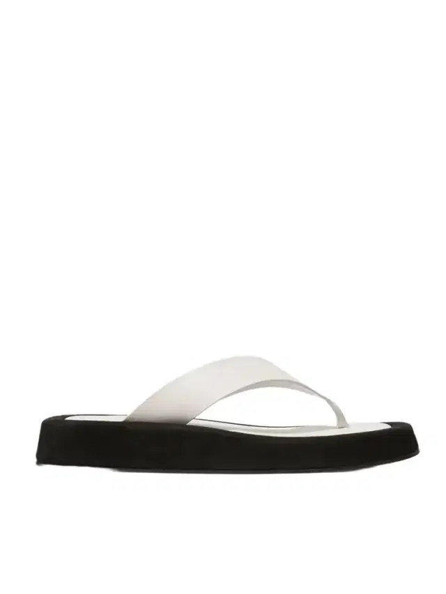 Ginza Two-tone Leather And Suede Platform Flip Flops