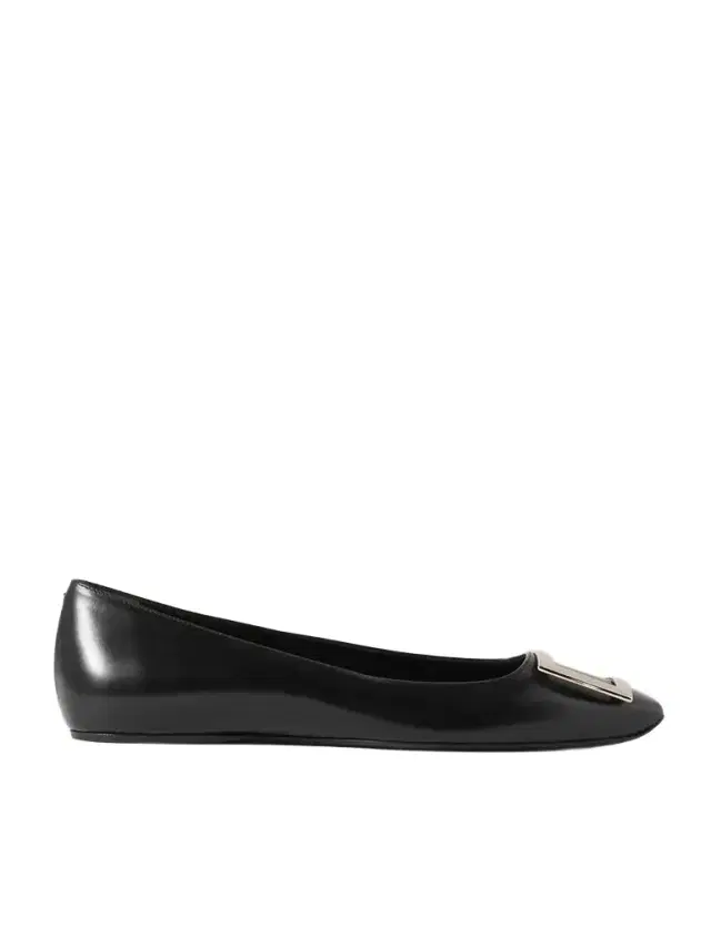 Roger Vivier Trompette Bellerine Glossed-leather Ballet Flats
