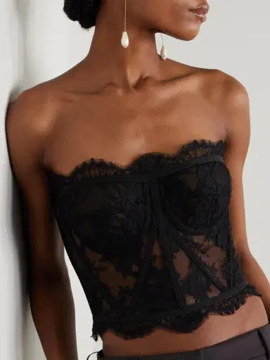 Dolce & Gabbana Grosgrain-trimmed Lace Bustier Top | Thumbnail 3 Dolce & Gabbana Grosgrain-trimmed Lace Bustier Top | Thumbnail 3