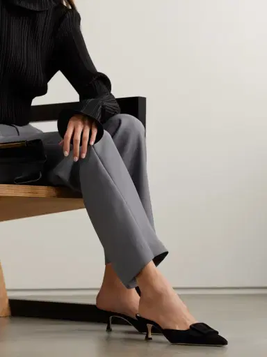 Manolo Blahnik Maysale 50 Buckled Suede Mules | Thumbnail 2 Manolo Blahnik Maysale 50 Buckled Suede Mules | Thumbnail 2