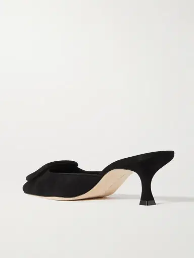 Manolo Blahnik Maysale 50 Buckled Suede Mules | Thumbnail 3 Manolo Blahnik Maysale 50 Buckled Suede Mules | Thumbnail 3
