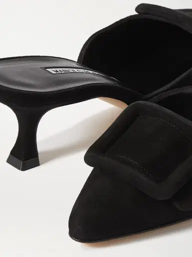 Manolo Blahnik Maysale 50 Buckled Suede Mules | Thumbnail 4 Manolo Blahnik Maysale 50 Buckled Suede Mules | Thumbnail 4