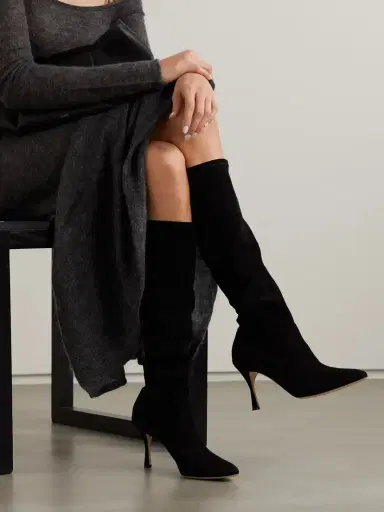 Manolo Blahnik Pamfilo 90 Stretch-suede Knee Boots | Thumbnail 2