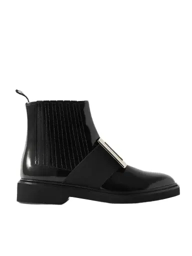 Roger Vivier Viv Ranger Embellished Patent-leather Chelsea Boots | Thumbnail 1 Roger Vivier Viv Ranger Embellished Patent-leather Chelsea Boots | Thumbnail 1